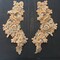 1 Pair Gold Beaded Lace Applique with Tan Pearls for Sewing and Costumes